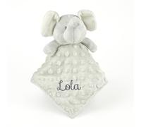 Mi Pipo - Doudou Bebe Personalizado Cabecitas - Elefante | Peluche Personalizado Bebe con Nombre Bordado | Trapito Suave 28x28 cm, Apto Desde 0 Meses | Doudou Bebé Extra Suave y Seguro