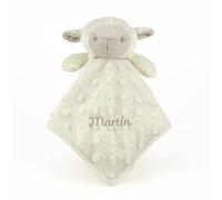 Mi Pipo - Doudou Bebe Personalizado Cabecitas - Ovejita | Peluche Personalizado Bebe con Nombre Bordado | Trapito Suave 28x28 cm, Apto Desde 0 Meses | Doudou Bebé Extra Suave y Seguro