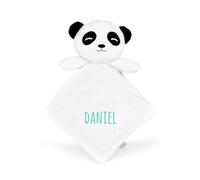 Mi Pipo - Doudou Bebe Personalizado Cabecitas - Panda | Peluche Personalizado Bebe con Nombre Bordado | Trapito Suave 28x28 cm, Apto Desde 0 Meses | Doudou Bebé Extra Suave y Seguro
