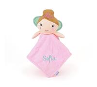 Mi Pipo - DouDou Bebe Personalizado con Nombre Bordado - Hada | Muñeco de Apego Suave con Sonajero | Apto Desde 0 Meses | 28x28 cm | Tipografía Muñeca | Regalo Bebé Recién Nacido