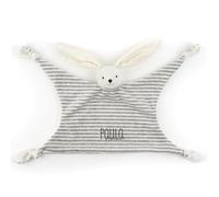 Mi Pipo - Doudou Bebe Personalizado Orejudo - Gris | Peluche Personalizado Bebe con Nombre Bordado | Trapito Suave 40x20 cm, Apto Desde 0 Meses | Doudou Bebé Extra Suave y Seguro
