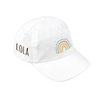 Mi Pipo - Gorra Infantil Personalizada Arcoiris Soft Blanco | Gorra Niño y Niña con Nombre Bordado, Algodón 100% | Talla Única y Ajustable | Diseño Transpirable y Ligero para Verano