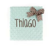 Mi Pipo - Manta Bebe Personalizada con Nombre Clásica - Menta | Manta Doble Capa 80x110 cm con Textura Burbuja, Nombre Bordado | Manta Suave, Ligera y Calentita | En Bolsa de Regalo