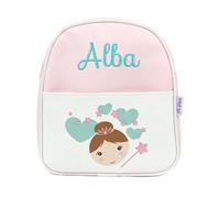 Mi Pipo - Mochila Bebe Guarderia Personalizada Hada Rosa | Mochila Polipiel con Nombre Bordado Personalizado | Mochilas Infantiles con Asas regulables | Fácil Limpieza y Diseño Exclusivo