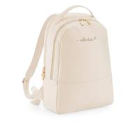 Mi Pipo - Mochila Personalizada Mujer - Colección Woman Beige | Mochila Mujer Trabajo Cuero Vegano Saffiano, 10L | Compartimento Portátil 14”, Bolsillos Organizados y Asa de Equipaje