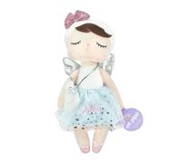 Mi Pipo - Muñeca de Trapo Personalizada MeToo | Muñeca de Trapo Bebe Personalizable con Nombre Bordado | Material Poliester, de 40cm | Regalo Bebe Fácil de Lavar y Cómoda | Ángel Azul