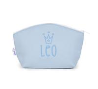 Mi Pipo - Neceser Infantil Personalizado - Azul | Neceser Impermeable Aseo de Polipiel, con Nombre | Ideal para Viajes, Uso Diario, Colegio | Seguro, Cómodo, Fácil de Limpiar