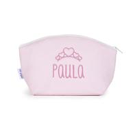 Mi Pipo - Neceser Infantil Personalizado - Rosa | Neceser Impermeable Aseo de Polipiel, con Nombre | Ideal para Viajes, Uso Diario, Colegio | Seguro, Cómodo, Fácil de Limpiar