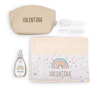 Mi Pipo - Neceser Niña Personalizado - Arcoiris Soft | Neceser Aseo Infantil con Toalla, Colonia, Peine y Cepillo | para Viajes, Uso Diario, Colegio | Impermeable, Seguro, Cómodo y Fácil de Limpiar