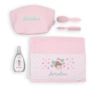 Mi Pipo - Neceser Niña Personalizado - Hada | Neceser Aseo Infantil con Toalla, Colonia, Peine y Cepillo | para Viajes, Uso Diario, Colegio | Impermeable, Seguro, Cómodo y Fácil de Limpiar