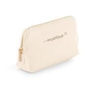 Mi Pipo - Neceser Personalizado Mujer Beige - Colección Woman | Neceser Viaje Talla M, Cuero Vegano Saffiano, Interior Suave | Personalización con Nombre | Elegante para Maquillaje, Viaje y Bolso