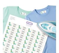 Mi Pipo - Pack 104 Etiquetas para Ropa Personalizadas - Dinosaurio | Etiquetas Termoadhesivas Ropa Seguras, Cómodas | Aplicación con Plancha Fácil y Rápida | Ideal para Babis, Uniformes o Sudaderas