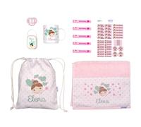 Mi Pipo - Pack Mi Cole Personalizado - Hada | Set para Colegio con Todo lo Necesario, Primaria, Infantil | Personalizado con Nombre, Cómodo, Fácil de Lavar | Ideal para Colegio, Guarderia