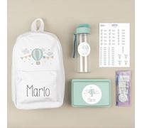 Mi Pipo - Pack Vuelta al Cole Personalizado - Globo | Set para Colegio con Todo lo Necesario, Primaria, Infantil | Personalizado con Nombre, Cómodo, Fácil de Lavar | Ideal para Colegio, Guarderia