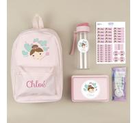 Mi Pipo - Pack Vuelta al Cole Personalizado - Hada | Set para Colegio con Todo lo Necesario, Primaria, Infantil | Personalizado con Nombre, Cómodo, Fácil de Lavar | Ideal para Colegio, Guarderia