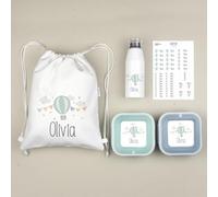 Mi Pipo - Pack Vuelta al Cole Personalizado - Mi Equipo Globo | Pack Guarderia, Colegio con Todo lo Necesario, Primaria, Infantil | Personalizado con Nombre, Cómodo, Fácil de Lavar