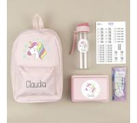 Mi Pipo - Pack Vuelta al Cole Personalizado - Unicornio | Set para Colegio con Todo lo Necesario, Primaria, Infantil | Personalizado con Nombre, Cómodo, Fácil de Lavar | Ideal para Colegio, Guarderia
