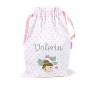 Mi Pipo - Saquito de Tela para Guarderia Personalizado - Hada | Bolsa Infantil en Tela Pique 100% Algodón, con Nombre | 0-3 Años, Cierre y Cintas para Colgar | Fácil Limpieza y Diseño Exclusivo