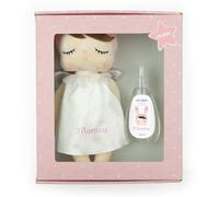 Mi Pipo - Set Regalo Bebé Muñeca Metoo + Colonia Personalizada - Ángel Rosa | Caja con Muñeca Suave y Agua de Colonia 150 ml | Bordado con Nombre | Ideal para Recién Nacido, Baby Shower o Canastilla