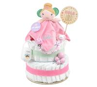 Mi Pipo - Tarta de Pañales Personalizada con Dou Dou - Hada | con 44 Pañales Talla 2 | Regalo Bebé Recién Nacido con Accesorios para el Bebé | Baby Shower Unisex