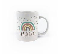 Mi Pipo - Taza Personalizada Nombre Niños - Arcoiris Soft | Taza de Plástico 350 ml | Libre de BPA, Ligera, Resistente | Apta para Microondas y Lavavajillas | Ideal como Regalo Personalizado