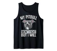 Mi Pitbull no peleará, Pero yo lo haré American Pitbull Terrier Camiseta sin Mangas