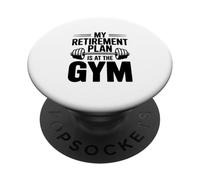 Mi Plan de jubilación es en el Gimnasio Entrenamiento Humor PopSockets PopGrip Adhesivo