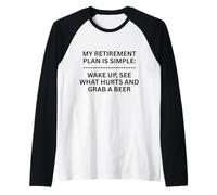 Mi Plan de jubilación es Simple Despierta, mira lo Divertido al Aire Libre Camiseta Manga Raglan