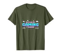 Mi Plan Es Gaming Y Dormir | Frase Gamer para Videojugadores Camiseta, Hombre, Verde Oliva, M