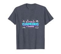 Mi Plan es Jugar Videojuegos y Dormir | Frase de Jugador Camiseta, Hombre, Azul Jaspeado, M