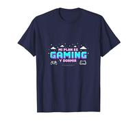 Mi Plan es Jugar Videojuegos y Dormir | Frase de Jugador Camiseta, Hombre, Azul Marino, M