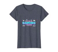 Mi Plan es Jugar Videojuegos y Dormir | Frase de Jugador Camiseta, Mujer, Azul Jaspeado, M