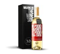 «mi poder favorito es poder estar contigo» Mensaje en una Botella. Vino Blanco Premium Verdejo Joven + Gift Box. Etiqueta Roja PERSONALIZABLE