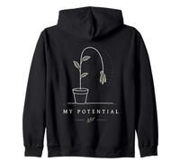 Mi potencial Planta en Maceta de Flores marchitas sarcástica Sudadera con Capucha