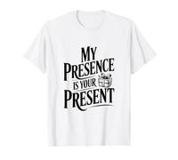 Mi Presencia es Tu Presente Camiseta gráfica económica, Hombre, Blanco, S