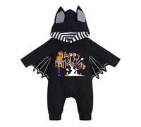 Mi primer atuendo de Halloween para recién nacidos, niños y niñas, ropa de cosplay de calabaza, ropa de murciélago infantil, sudadera con capucha, mono (negro2, 3-6 meses)