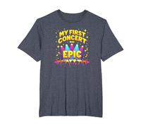 Mi Primer Concierto fue Epic Kids Music Festival Memory Camiseta, Hombre Tallas Grandes, Azul Jaspeado, 2X Alto