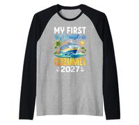Mi Primer Crucero Cozumel 2027 Vacaciones en Crucero en México Camiseta Manga Raglan