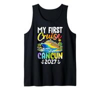 Mi Primer Crucero en Cancún 2027 Viaje de Vacaciones Camiseta sin Mangas