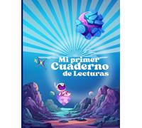 Mi primer Cuaderno de Lecturas: Diario de lecturas infantil con espacio para 25 reseñas. Para pequeños lectores de 6 a 12 años. Cuaderno A4(formato grande)Portada con diseño espacial
