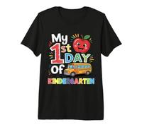 Mi Primer día de jardín de Infantes Autobús Escolar Divertido Apple Funny Camiseta Premium