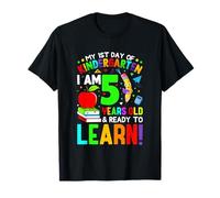 Mi primer día de jardín de infantes Tengo 5 años y listo para aprender Camiseta