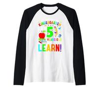 Mi Primer día de jardín de Infantes Tengo 5 años y Listo para Aprender Camiseta Manga Raglan