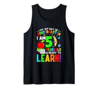 Mi primer día de jardín de infantes Tengo 5 años y listo para aprender Camiseta sin Mangas
