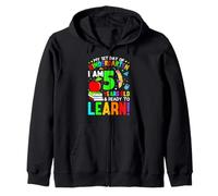 Mi Primer día de jardín de Infantes Tengo 5 años y Listo para Aprender Sudadera con Capucha