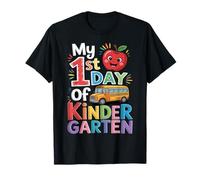 Mi Primer día de Kindergarten autobús Escolar Apple Regreso a Clases Camiseta
