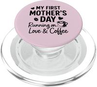 Mi Primer día de la Madre Corriendo en Amor y café - Mama PopSockets PopGrip para MagSafe