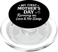 Mi Primer día de la Madre Corriendo en Amor y sin Dormir - Mamá PopSockets PopGrip para MagSafe