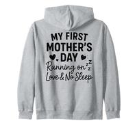 Mi Primer día de la Madre Corriendo en Amor y sin Dormir - Mamá Sudadera con Capucha