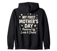 Mi Primer día de la Madre impulsado por el Amor y el Caos - Mama Sudadera con Capucha